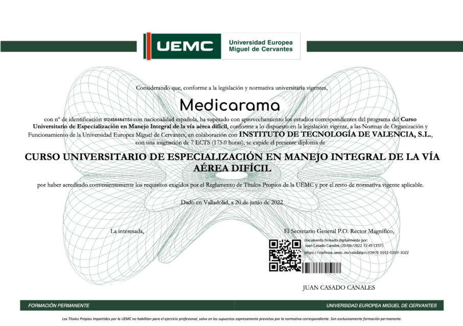 Diploma curso especializado